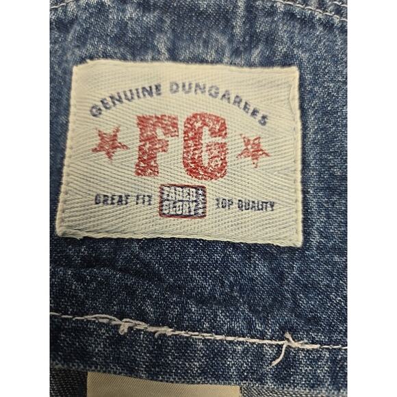 Faded Glory Men's Large Denim Overalls Jeans Cotton Bibs Work Wear Never Worn - Picture 4 of 10